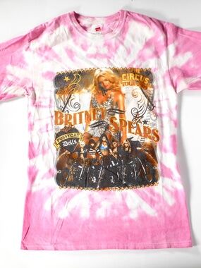 2009 Britney Spears Pussycat Dolls S Concert Tshirt Tie Dye The Circus Tour RARE